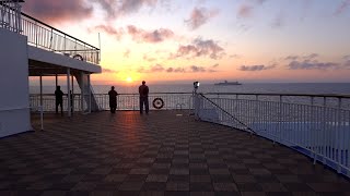 Spending a Night on the Japanese Ferry  Catching a Beautiful Sunset [upl. by Aineval]