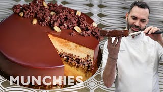 Dominique Ansels Peanut Butter Chocolate Crunch Cake  How To [upl. by Sseb]