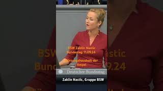 BSW Zaklin Nastic Bundestag 110924 Kürzungshaushalt der Ampel shorts trend Politik wirtschaft [upl. by Bove]