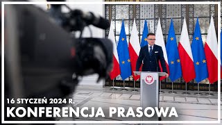 Konferencja prasowa marszałka Sejmu Szymona Hołowni [upl. by Roarke]