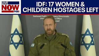 Israel Defense on hostages 17 women amp children Hamas hostages remain  LiveNOW from FOX [upl. by Mcnelly]