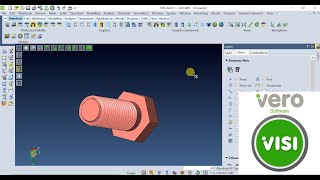 Visi Vero Surface Tutorial  How to Design Standard Bolt [upl. by Vinni732]