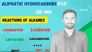 Reactions of alkane  Halogenation of alkane  CombustionOxidationNitration mdcat [upl. by Salkin]