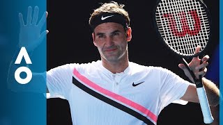 Marton Fucsovics v Roger Federer match highlights 4R  Australian Open 2018 [upl. by Atenahs]