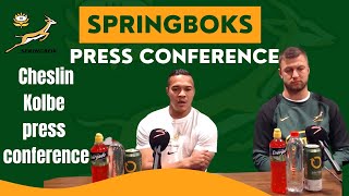 SPRINGBOKS Cheslin Kolbe press conference ahead of Brisbane test vs Wallabies [upl. by Ammann952]