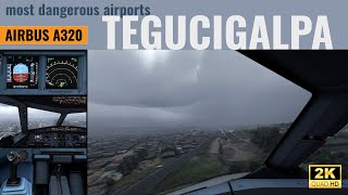 Dangerous and amazing Toncontín MHTG airport in a storm  Airbus A320  Flight Simulator 2020 [upl. by Thalia255]