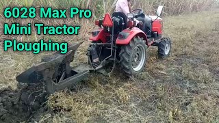 Massey 6028 4Wd 28Hp Mini Tractor Ploughing [upl. by Oramug]