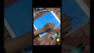 sky shortvideo painting how to paint Sky with acrylic  Sky amd clouds painting for beginners [upl. by Akcirahs712]