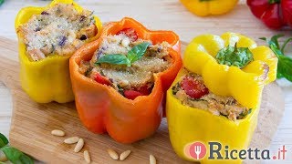 Peperoni 🫑 e melanzane 🍆 ripiene di riso 🧑‍🍳 ricetta facilissima [upl. by Nimajnab]