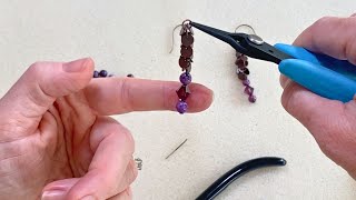 How to Make Gemstone and Coin Charm Chain Earrings [upl. by Yolane]