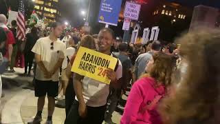 Protesters Gather Outside President Debate in Philadelphia [upl. by Eerb]