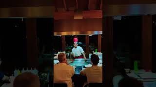 Teppanyaki show 👨‍🍳🫶🔥🥷 chef japanesecuisine food fire teppanyaki funny viralshorts [upl. by Naga]