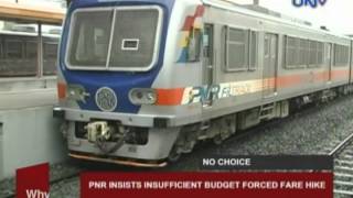 PNR insists insufficient budget forced fare hike [upl. by Aniala]