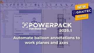 PowerPack for Inventor Automate balloon annotations to work planes and axes [upl. by Baoj164]