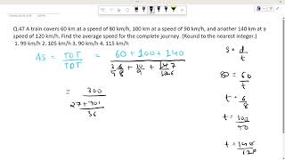 A train covers a distance of 60 km at a speed of 80 km h 100 km at a speed of 90 km h and 140 ssc [upl. by Ydurt]