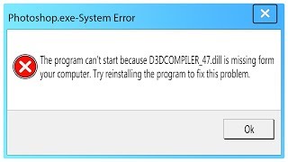 Photoshop CC 2019 Very Easy Fix D3DCOMPILER47dll is missing from your computer  Netro iT [upl. by Nyledam]