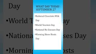 What Day Today  September 27 Shanus All in All shorts informationfactsonthisdayspecialdayyt [upl. by Recnal]