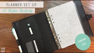 February 2021 Planner Set Up  Detailed Tour of my A5 Filofax Finsbury [upl. by Zitella]