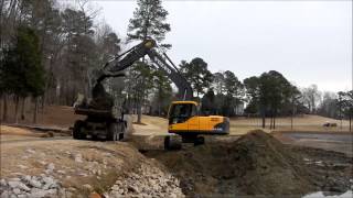 Volvo 160CL Excavator Loading Sand [upl. by Lole]