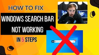 BROKEN WINDOWS SEARCH BAR How to fix it 2024 [upl. by Aerdnaed]