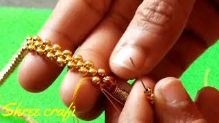 Gajara thushi making at home maharastiyan traditional jewellry bead necklace bead work [upl. by Kcub]