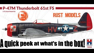 Hobby 2000  P 47M Thunderbolt 61st Fighter Squadron  A quick peek at whats in the box [upl. by Moht]