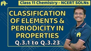 Classification of Elements and Periodicity in Properties Class 11 Chemistry  Chapter 3 NCERT Q123 [upl. by Aikemehs589]