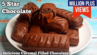 Homemade 5Star Chocolate Recipe with Caramel Filling  StepbyStep Guide [upl. by Nahtnamas]