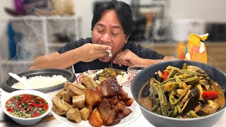 PINAKBET CRIPSPY BAGNET AT TOKWA Filipino Food Mukbang and Recipe Lutong Ilokano [upl. by Jago]