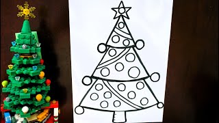 Learning Draw Rainbow Christmas Tree Pop it toys for children [upl. by Crin]