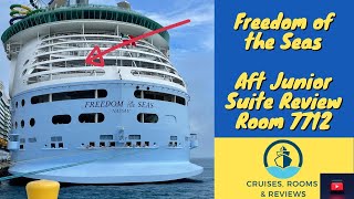 Aft Junior Suite Tour  Freedom of the Seas  Room 7712  Royal Caribbean  Cruises Rooms amp Reviews [upl. by Zirtaeb]