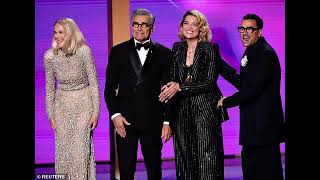 Schitts Creek reunion Eugene and Dan Levy enjoy hilarious moment with Catherine OHara and Annie M [upl. by Weidar]