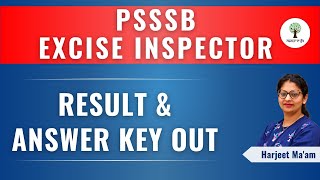 PSSSB Excise Inspector  Result amp Final Answer Key Out  Success Tree Punjab [upl. by Anihsat]