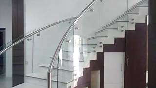 Curved Glass staircase handrails [upl. by Omland]