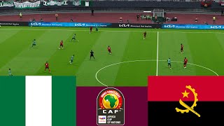 Nigeria 1 vs 0 Angola 2024 CAF match Video Game Simulation PES 2021 [upl. by Dahc]