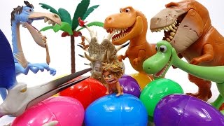 Lets Open Surprise Eggs With Good Dinosaur [upl. by Aliuqat]