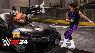 Dominik Mysterio Destroys Rey Mysterio at Backstage Brawl  WWE 2K24 Gameplay [upl. by Nyloc]