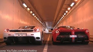 LaFerrari vs Ferrari Enzo INSANE Rev Battle [upl. by Tiebout]