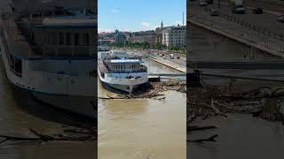 The ship is stuck in the Danube river in Hungary [upl. by Kielty]