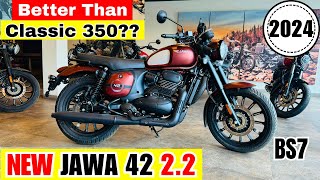 2024 New Jawa 42 22 BS7 Model😍Detailed Review  Mileage  price  Features  Better Than Classic🔥 [upl. by Rubin555]