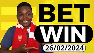 FOOTBALL PREDICTIONS TODAY 26022024 SOCCER PREDICTIONS TODAY  BETTING TIPS footballpredictions [upl. by Asilrahc]