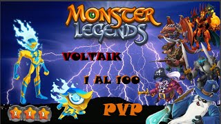 monster legends  voltaik del 1 al 105  combate  equipado con runas X [upl. by Janek706]