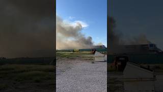 Tornado damaged Dollar Tree Warehouse Burns and Explodes 81624 [upl. by Goat]