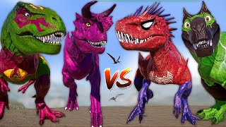 3 HEAD Spider Man Godzilla vs IREX amp Spinosaurus TREX Dinosaurs Fighting Jurassic World Evolution [upl. by Wystand]