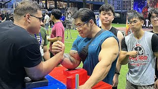 SCHOOLBOY VS Whole Gym in Thailand  Arm Wrestling 2023 [upl. by Zurn]