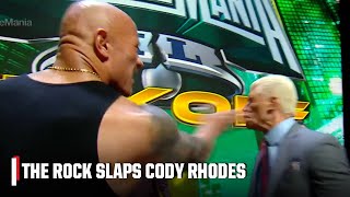 THE ROCK SLAPS CODY RHODES 😱 Tensions rise 👀  WWE on ESPN [upl. by Blynn]