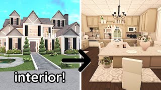 Decorating My Modern Family Bloxburg House Interior Build Part 2 [upl. by Attelra]