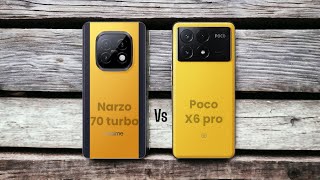 Realme Narzo 70 Turbo ⚡ vs ⚡ POCO X6 PRO Full Comparison [upl. by Ailecra926]