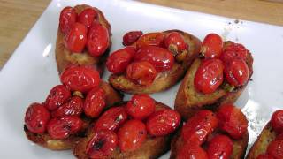 Roasted Cherry Tomato Bruschetta  Recipe by Laura Vitale  Laura in the Kitchen Ep181 [upl. by Seuqramed]