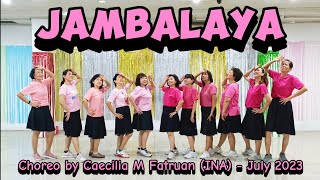 Jambalaya Line Dance  Choreo by Caecilia M Fatruan INA  July 2023 [upl. by Hairabez]